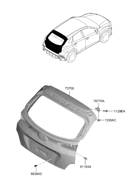 2023 Hyundai Kona N Tail Gate Diagram