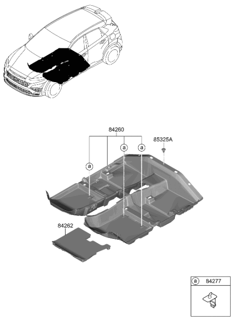 2023 Hyundai Kona N CARPET ASSY-FLOOR Diagram for 84260-I3010-TRY