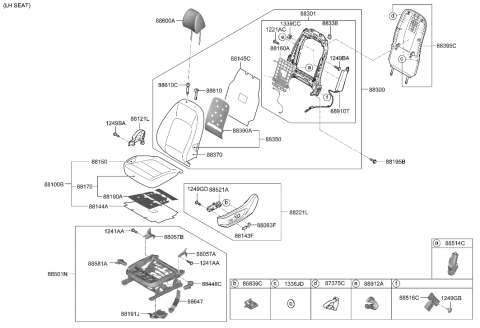2022 Hyundai Kona N COVERING ASSY-FR CUSH,LH Diagram for 88160-I3750-NFU