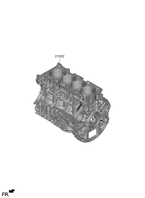 2022 Hyundai Kona N Short Engine Assy Diagram