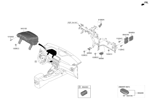 1995 Hyundai Elantra SW ASSY-BUTTON START Diagram for 93500-J9000-MPP