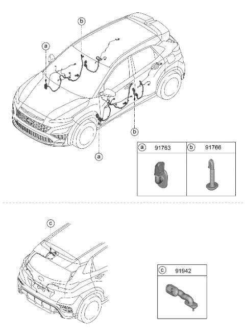 2023 Hyundai Kona N Grommet-Tail Gate Diagram for 91981-J9040