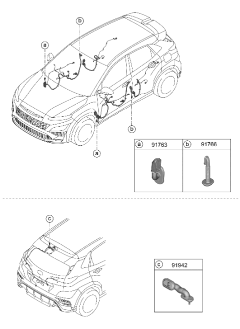 1995 Hyundai Elantra Grommet-Tail Gate Diagram for 91981-J9040