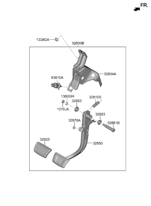 2023 Hyundai Kona N Brake & Clutch Pedal Diagram