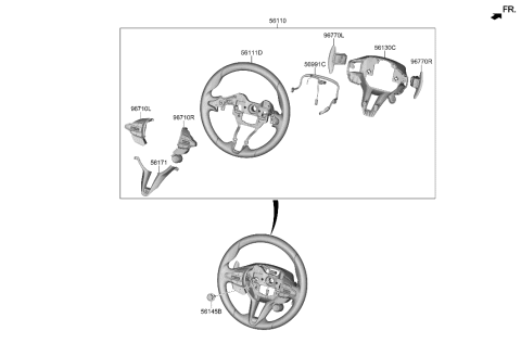 2023 Hyundai Kona N BODY-STEERING WHEEL Diagram for 56111-K9100-TRY