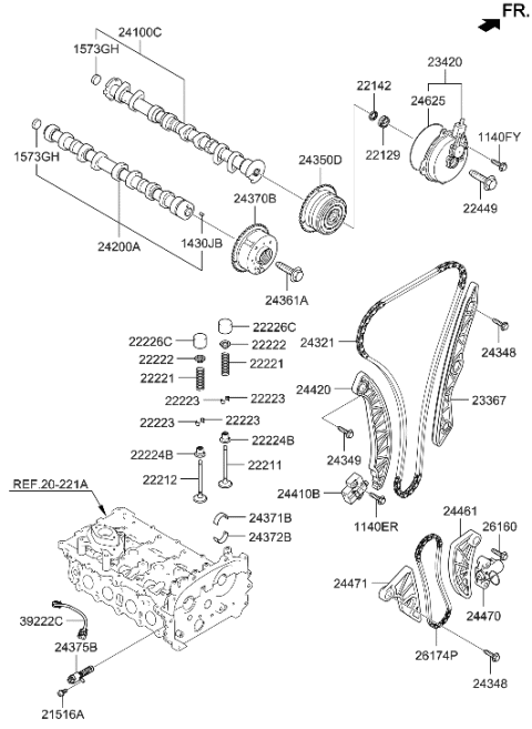 2023 Hyundai Kona N Camshaft & Valve Diagram