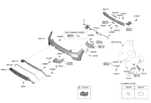 2023 Hyundai Kona N WIRING HARNESS-RR BUMPER Diagram for 91880-J9980