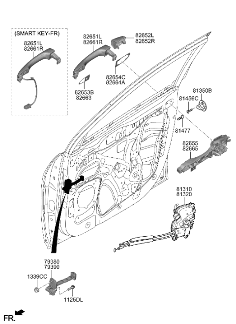 1994 Hyundai Elantra Handle Assembly-Door Outside,LH Diagram for 82651-J9400
