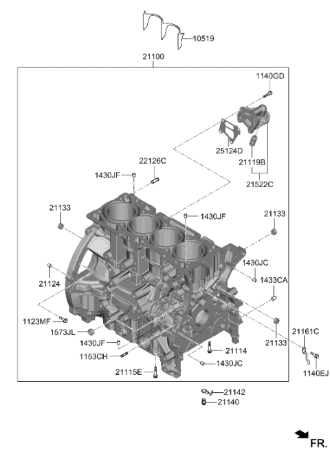 2022 Hyundai Genesis G70 Cylinder Block Diagram 1