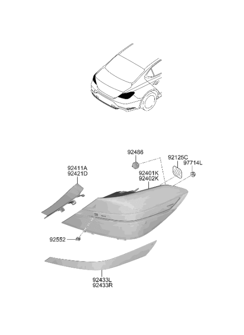 2023 Hyundai Genesis G70 Rear Combination Lamp Diagram