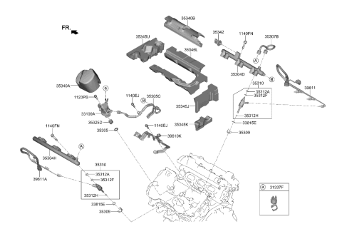 2022 Hyundai Genesis G70 Throttle Body & Injector Diagram 2