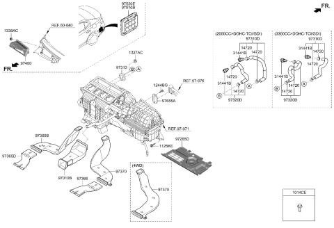 2022 Hyundai Genesis G70 Heater System-Duct & Hose Diagram