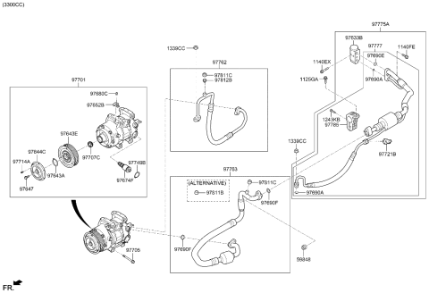 2022 Hyundai Genesis G70 Air conditioning System-Cooler Line Diagram 1