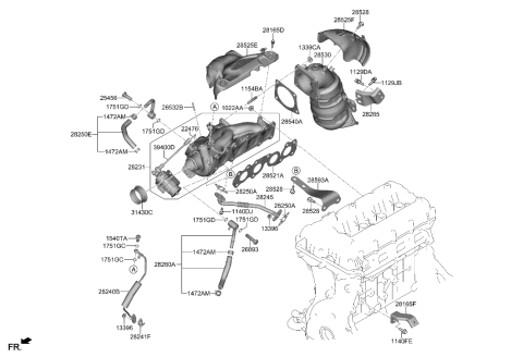 2023 Hyundai Genesis G70 Exhaust Manifold Diagram 3