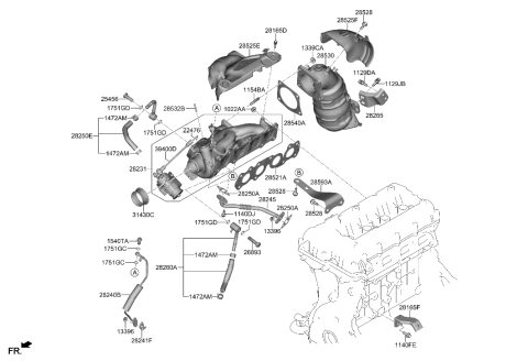 2023 Hyundai Genesis G70 Exhaust Manifold Diagram 1