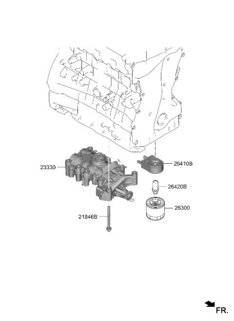 2022 Hyundai Genesis G70 Front Case & Oil Filter Diagram 1