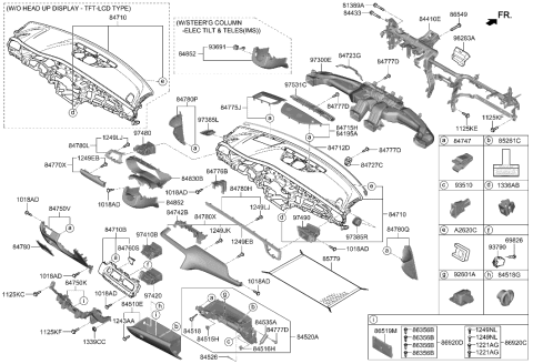 2023 Hyundai Genesis G70 Crash Pad Diagram