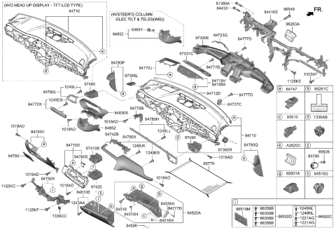 2022 Hyundai Genesis G70 Crash Pad Diagram