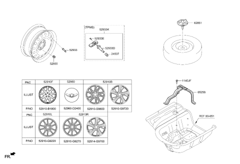 2023 Hyundai Genesis G70 Tpms Valve Diagram for 52933-J5000