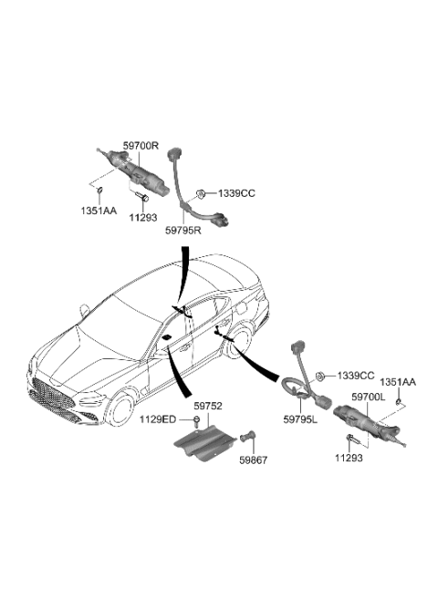 2023 Hyundai Genesis G70 Parking Brake System Diagram