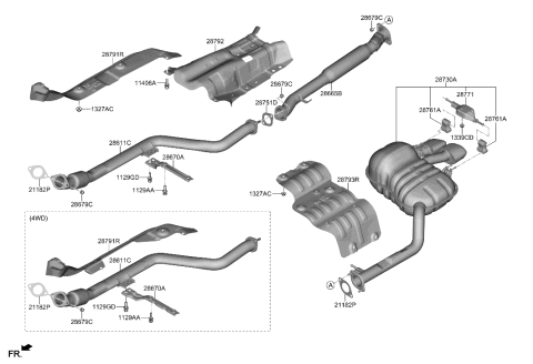 2023 Hyundai Genesis G70 Muffler & Exhaust Pipe Diagram 1