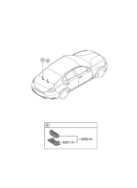 2022 Hyundai Genesis G70 License Plate & Interior Lamp Diagram