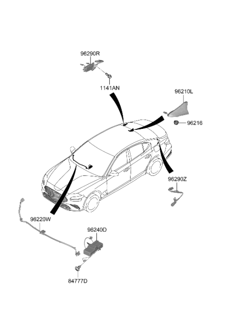 2022 Hyundai Genesis G70 Antenna Diagram