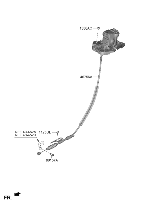 2022 Hyundai Genesis G70 Shift Lever Control (ATM) Diagram 1