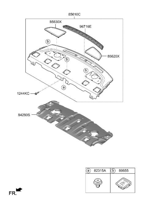 2023 Hyundai Genesis G70 Grille Assembly-Woofer Diagram for 85650-G9000-NNB