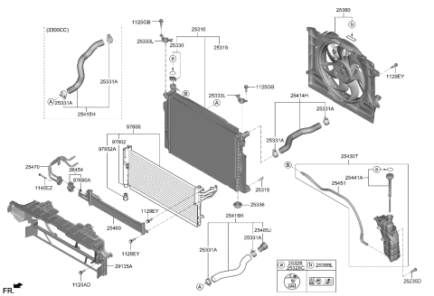 2005 Hyundai Azera Hose Assembly-Radaator,Lower Diagram for 25415-J5000