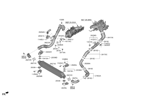 2022 Hyundai Genesis G70 Turbocharger & Intercooler Diagram 1