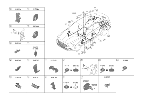 2023 Hyundai Genesis G70 Protector-Wiring Diagram for 91970-G9120