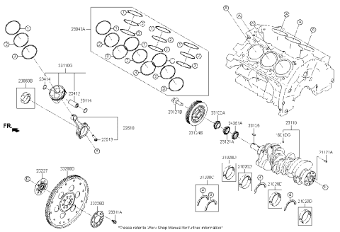 2022 Hyundai Genesis G70 Crankshaft & Piston Diagram 2