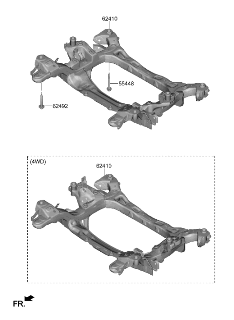 2022 Hyundai Genesis G70 Front Suspension Crossmember Diagram