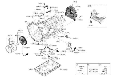 2022 Hyundai Genesis G70 Auto Transmission Case Diagram 2