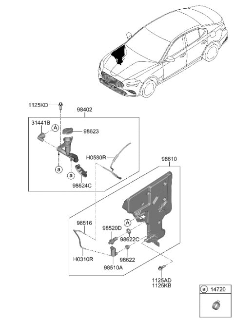 2022 Hyundai Genesis G70 Windshield Washer Diagram