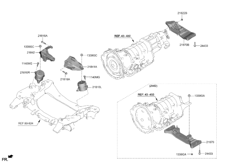2022 Hyundai Genesis G70 Engine & Transaxle Mounting Diagram 2