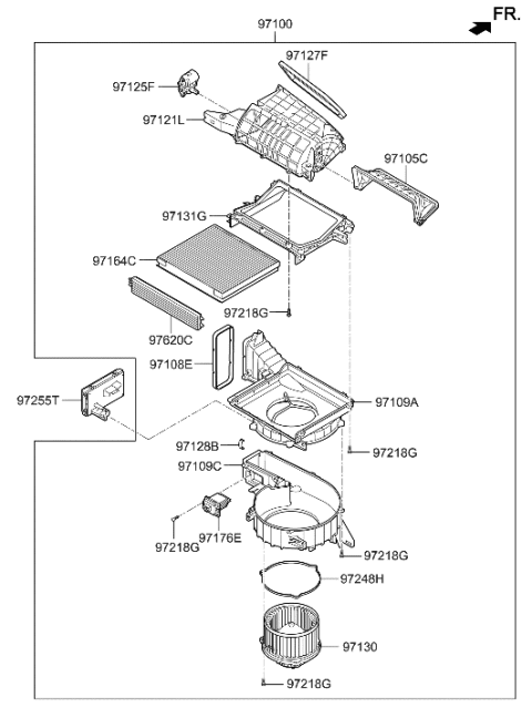 2023 Hyundai Genesis G70 Blower Unit Diagram for 97100-G9000