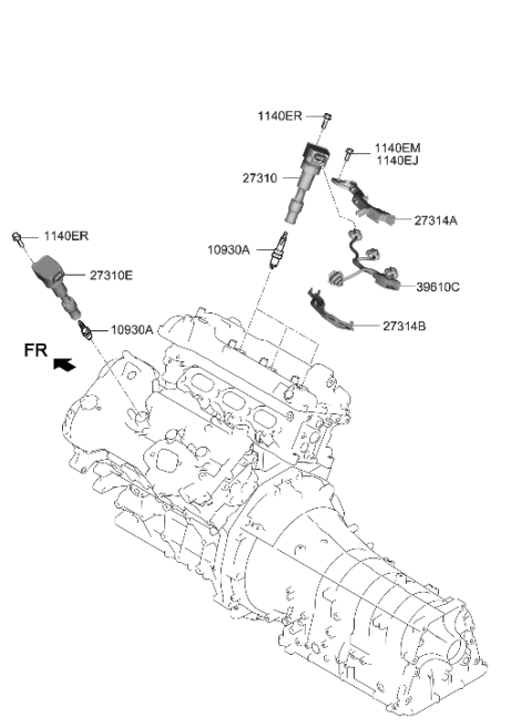 2022 Hyundai Genesis G70 Spark Plug & Cable Diagram 2