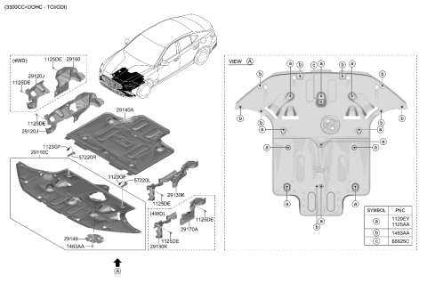 2023 Hyundai Genesis G70 Under Cover Diagram 2