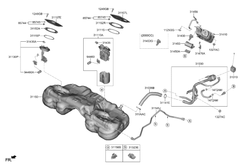 2023 Hyundai Genesis G70 Fuel System Diagram 1