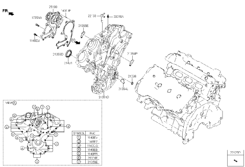 2013 Hyundai Sonata Hybrid Oil Level Gauge Guide Diagram for 26612-3LTA0