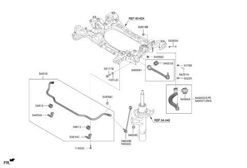 2023 Hyundai Genesis G70 Front Suspension Control Arm Diagram