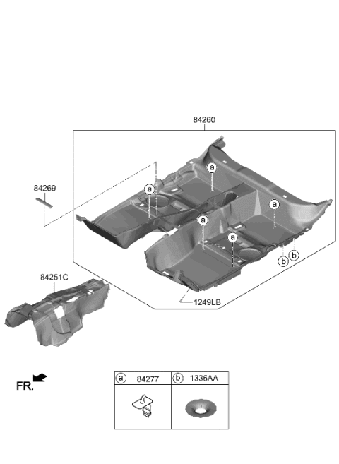 2022 Hyundai Genesis G70 Floor Covering Diagram