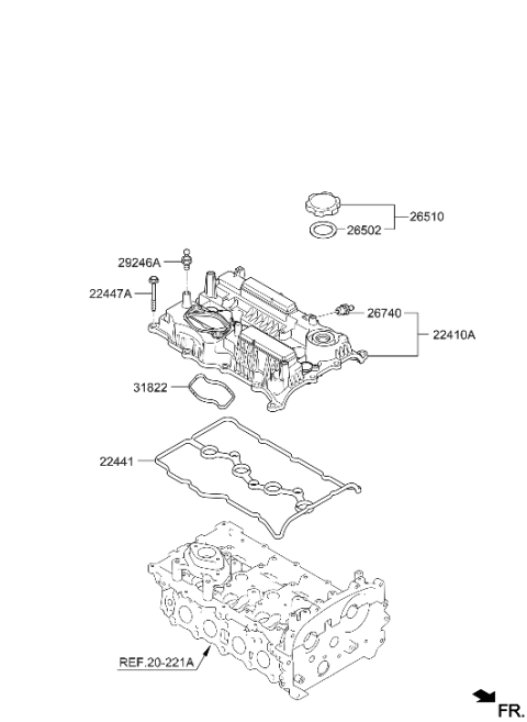 2023 Hyundai Genesis G70 Rocker Cover Diagram 1