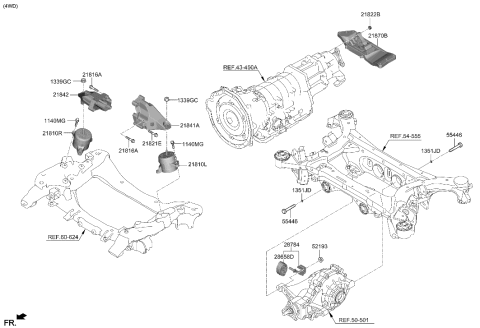2023 Hyundai Genesis G70 Engine & Transaxle Mounting Diagram 1
