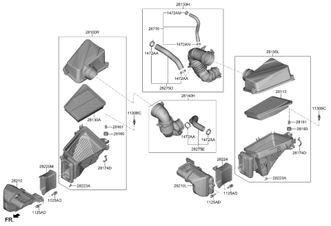 2022 Hyundai Genesis G70 Adaptor-Air Duct Diagram for 28220-J5100