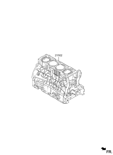 2023 Hyundai Genesis G70 Short Engine Assy Diagram 1