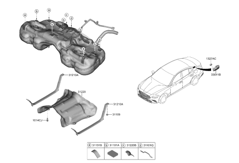 2023 Hyundai Genesis G70 Fuel System Diagram 2