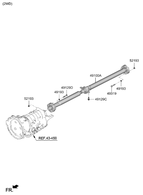 2022 Hyundai Genesis G70 Propeller Shaft Diagram 2